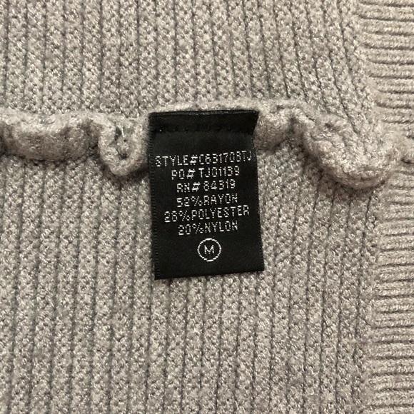 Cyrus Grey Ribbed Open Front Cardigan - Picture 5 of 5